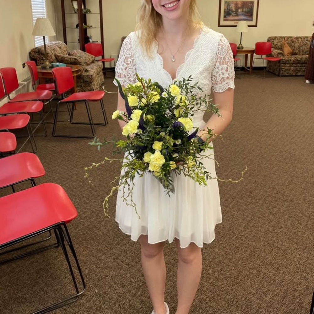 Lulus XS White Lace Skater Dress